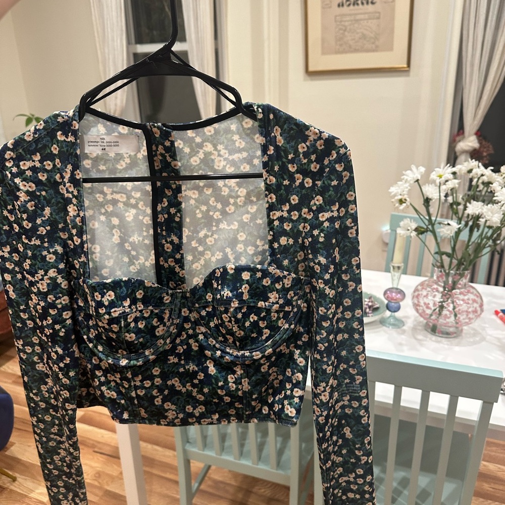 LMTD EDITION SOLD OUT ROKH xx H&M Dark Floral Long Sleeve Blouse